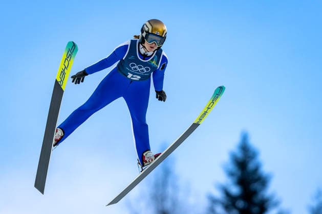 OLYMPICS - Winter Olympic Games, Olympische Spiele, Olympia, OS Milano Cortina 2026 PREDAZZO,ITALY,12.FEB.26 - OLYMPICS, NORDIC SKIING, Ski jumping, Skispringen, Ski, nordisch - Winter Olympic Games Milano Cortina 2026, large hill, women, training. Image shows Sofia Mattila (FIN).  GEPAxpictures xMatthiasxTrinkl