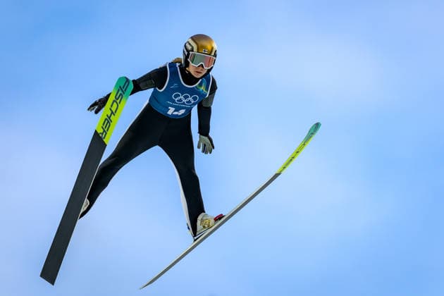 OLYMPICS - Winter Olympic Games, Olympische Spiele, Olympia, OS Milano Cortina 2026 PREDAZZO,ITALY,12.FEB.26 - OLYMPICS, NORDIC SKIING, Ski jumping, Skispringen, Ski, nordisch - Winter Olympic Games Milano Cortina 2026, large hill, women, training. Image shows Minja Korhonen (FIN).  GEPAxpictures xMatthiasxTrinkl