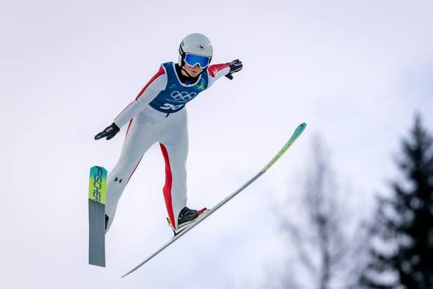 OLYMPICS - Winter Olympic Games, Olympische Spiele, Olympia, OS Milano Cortina 2026 PREDAZZO,ITALY,12.FEB.26 - OLYMPICS, NORDIC SKIING, Ski jumping, Skispringen, Ski, nordisch - Winter Olympic Games Milano Cortina 2026, large hill, women, training. Image shows Klara Ulrichova (CZE).  GEPAxpictures xMatthiasxTrinkl