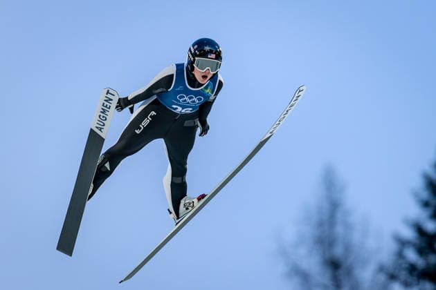OLYMPICS - Winter Olympic Games, Olympische Spiele, Olympia, OS Milano Cortina 2026 PREDAZZO,ITALY,12.FEB.26 - OLYMPICS, NORDIC SKIING, Ski jumping, Skispringen, Ski, nordisch - Winter Olympic Games Milano Cortina 2026, large hill, women, training. Image shows Josie Johnson (USA).  GEPAxpictures xMatthiasxTrinkl