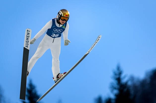 OLYMPICS - Winter Olympic Games, Olympische Spiele, Olympia, OS Milano Cortina 2026 PREDAZZO,ITALY,12.FEB.26 - OLYMPICS, NORDIC SKIING, Ski jumping, Skispringen, Ski, nordisch - Winter Olympic Games Milano Cortina 2026, large hill, women, training. Image shows Ping Zeng (CHN).  GEPAxpictures xMatthiasxTrinkl