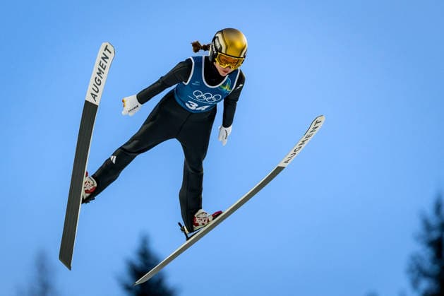 OLYMPICS - Winter Olympic Games, Olympische Spiele, Olympia, OS Milano Cortina 2026 PREDAZZO,ITALY,12.FEB.26 - OLYMPICS, NORDIC SKIING, Ski jumping, Skispringen, Ski, nordisch - Winter Olympic Games Milano Cortina 2026, large hill, women, training. Image shows Juliane Seyfarth (GER).  GEPAxpictures xMatthiasxTrinkl