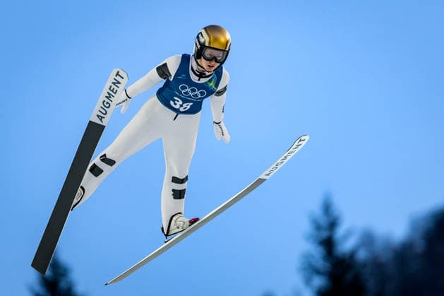OLYMPICS - Winter Olympic Games, Olympische Spiele, Olympia, OS Milano Cortina 2026 PREDAZZO,ITALY,12.FEB.26 - OLYMPICS, NORDIC SKIING, Ski jumping, Skispringen, Ski, nordisch - Winter Olympic Games Milano Cortina 2026, large hill, women, training. Image shows Julia Muehlbacher (AUT).  GEPAxpictures xMatthiasxTrinkl