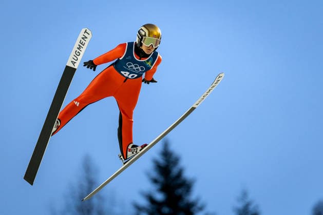 OLYMPICS - Winter Olympic Games, Olympische Spiele, Olympia, OS Milano Cortina 2026 PREDAZZO,ITALY,12.FEB.26 - OLYMPICS, NORDIC SKIING, Ski jumping, Skispringen, Ski, nordisch - Winter Olympic Games Milano Cortina 2026, large hill, women, training. Image shows Heidi Dyhre Traaserud (NOR).  GEPAxpictures xMatthiasxTrinkl