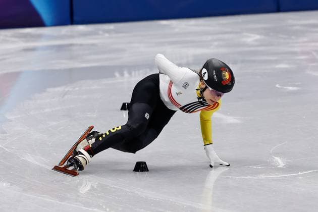 MILAN , 12-02-2026 , Milano Ice Skating Arena , Olympic Winter games, Winterspiele,Spiele, Summer games 2026 - Short Track 500m ladies - 1000m men , Picture shows Hanne Desmet Olympic Winter Games 2026 - Short Track 500m ladies - 1000m men  x201530600x Copyright: