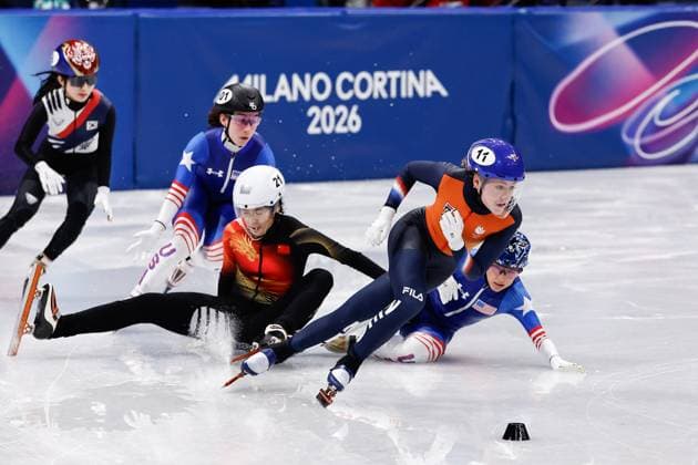 MILAN , 12-02-2026 , Milano Ice Skating Arena , Olympic Winter games, Winterspiele,Spiele, Summer games 2026 - Short Track 500m ladies - 1000m men , Picture shows Michelle Velzeboer Olympic Winter Games 2026 - Short Track 500m ladies - 1000m men  x201530731x Copyright: