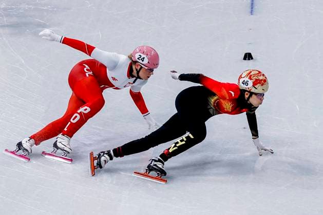 Kexin Fan of China and Natalia Maliszewska of Poland Women s 500m Quarterfinals, Milano Cortina 2026 Winter Olympics: Day 6, Short Track Speed skating, Eisschnelllauf - Milano Cortina 2026 Winter Olympics: Day 6, Milano Speed Skating Stadium, February 12, 2026, Milan, Italy.