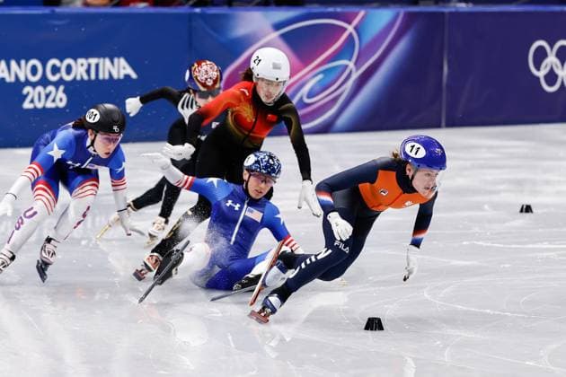 MILAN , 12-02-2026 , Milano Ice Skating Arena , Olympic Winter games, Winterspiele,Spiele, Summer games 2026 - Short Track 500m ladies - 1000m men , Picture shows Michelle Velzeboer Olympic Winter Games 2026 - Short Track 500m ladies - 1000m men  x201530838x Copyright: