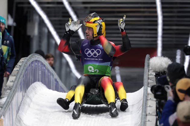Germany team during the Olympic Winter games, Winterspiele,Spiele, Summer games Milano-Cortina 2026, Luge Team Relay on February 12, 2026 at Cortina Sliding Centre in Cortina D Ampezzo  Copyright: xLucianoxMariaxBisi IPAxSportx xipa-agency.netx xx IPA_71391283 IPA_Agency_IPA71391283