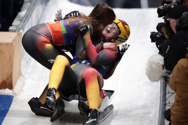 Germany team during the Olympic Winter games, Winterspiele,Spiele, Summer games Milano-Cortina 2026, Luge Team Relay on February 12, 2026 at Cortina Sliding Centre in Cortina D Ampezzo  Copyright: xLucianoxMariaxBisi IPAxSportx xipa-agency.netx xx IPA_71391289 IPA_Agency_IPA71391289