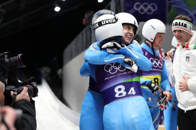 Olympics Milan Cortina 2026 Luge Team Relay, Andrea VOETTER, Marion OBERHOFER (ITA), Cortina d Ampezzo, Italy, February 12, 2026. Photo Felice Calabro  Copyright: xFelicexCalabro x xipa-agency.netx xFELICExCALABRO x IPA_Agency_IPA71391630