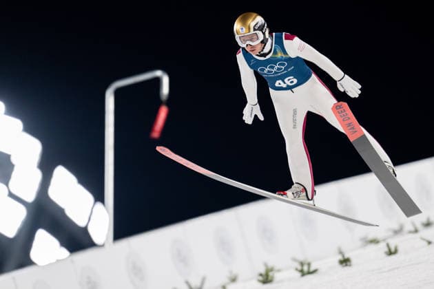OLYMPICS - Winter Olympic Games, Olympische Spiele, Olympia, OS Milano Cortina 2026 PREDAZZO,ITALY,12.FEB.26 - OLYMPICS, NORDIC SKIING, Ski jumping, Skispringen, Ski, nordisch - Winter Olympic Games Milano Cortina 2026, large hill, men, training. Image shows Daniel Tschofenig (AUT).  GEPAxpictures xOliverxLerch