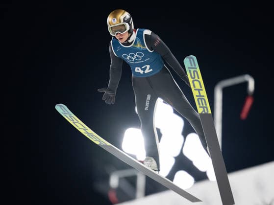 OLYMPICS - Winter Olympic Games, Olympische Spiele, Olympia, OS Milano Cortina 2026 PREDAZZO,ITALY,12.FEB.26 - OLYMPICS, NORDIC SKIING, Ski jumping, Skispringen, Ski, nordisch - Winter Olympic Games Milano Cortina 2026, large hill, men, training. Image shows Stephan Embacher (AUT).  GEPAxpictures xOliverxLerch