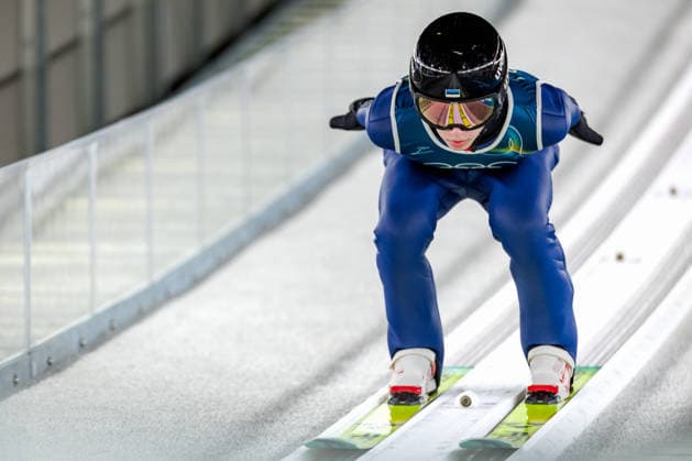 OLYMPICS - Winter Olympic Games, Olympische Spiele, Olympia, OS Milano Cortina 2026 PREDAZZO,ITALY,12.FEB.26 - OLYMPICS, NORDIC SKIING, Ski jumping, Skispringen, Ski, nordisch - Winter Olympic Games Milano Cortina 2026, large hill, men, training. Image shows Kaimar Vagul (EST).  GEPAxpictures xMatthiasxTrinkl