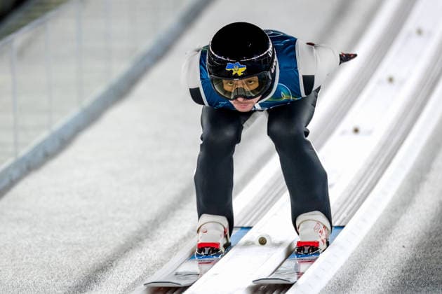 OLYMPICS - Winter Olympic Games, Olympische Spiele, Olympia, OS Milano Cortina 2026 PREDAZZO,ITALY,12.FEB.26 - OLYMPICS, NORDIC SKIING, Ski jumping, Skispringen, Ski, nordisch - Winter Olympic Games Milano Cortina 2026, large hill, men, training. Image shows Vitaliy Kalinichenko (UKR).  GEPAxpictures xMatthiasxTrinkl