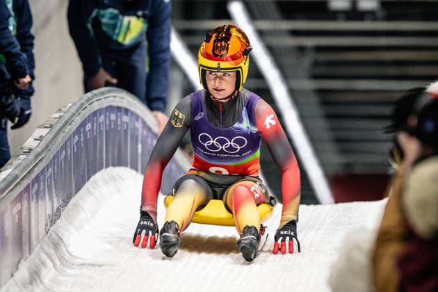 Julia Taubitz ( Deutschland ), Luge Team Relay, Milano Cortina 2026 Olympic Games, Olympische Spiele, Olympia, OS 12-02-2026 *** Julia Taubitz Germany , Luge Team Relay, Milano Cortina 2026 Olympic Games 12 02 2026 Copyright: HMBxMedia MarcxNiemeyer
