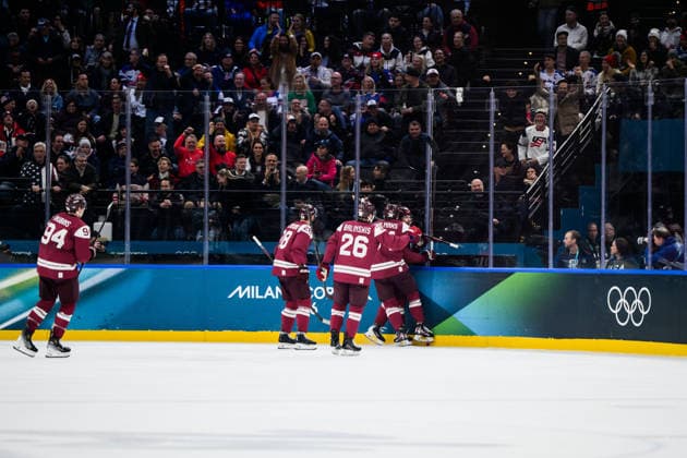 260212 Renars Krastenbergs of Latvia celebrates the 1-1 goal in the men s Ice hockey, Eishockey game between Latvia and USA during day 6 of the 2026 Winter Olympics on February 12, 2026 in Milan. Photo: Carl Sandin BILDBYRAN kod CS CS0875 ishockey ice hockey Olympic Games, Olympische Spiele, Olympia, OS olympics winter olympics os ol olympiska spel vinter-os olympiske leker milano cortina 2026 milan cortina 2026 milano cortina 2026 olympic games milano cortina 2026 winter olympic games milano cortina-os milano cortina-ol vinter-ol 6 bbeng lettland latvia usa jubel *** 260212 Renars Krastenbergs of Latvia celebrates the 1 1 goal in the men s ice hockey game between Latvia and USA during day 6 of the 2026 Winter Olympics on February 12, 2026 in Milan Photo Carl Sandin BILDBYRAN kod CS CS0875 ishockey ice hockey olympic games olympics winter olympics os ol olympiska spel vinter os olympiske leker milano cortina 2026 milan cortina 2026 milano cortina 2026 olympic games milano cortina 2026 winter olympic games milano cortina os milano cortina ol vinter ol 6 bbeng lettland latvia usa jubel  Copyright: CARLxSANDIN BB260212CS200