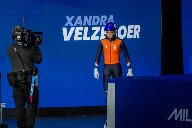 2026-02-12 - Milano Cortina 2026 Winter Olympics MILAN, ITALY - FEBRUARY 12: Xandra Velzeboer of Netherlands performing on the Short Track Speed skating, Eisschnelllauf Women s 500m Finals during the Milano Cortina 2026 Winter Olympics at the Milano Ice Skating Arena on February 12, 2026 in Milan, Italy Milan Milano Ice Skating Arena Italy Content not available for redistribution in The Netherlands directly or indirectly through any third parties. Copyright: xAndrexWeeningx