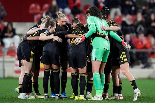 ATLETICO DE MADRID v Manchester United, ManU WOMEN. UEFA WOMEN S CHAMPIONS LEAGUE 2025 2026. KO PLAY-OFF. 1ST LEG MATCH. Manchester United Women™s players during UEFA Womens Champions League 2025 2026 KO play-off 1st leg match. February 12,2026. (ALTERPHOTOS Acero) Alcala de HenaresSpain  Copyright: xAcerox