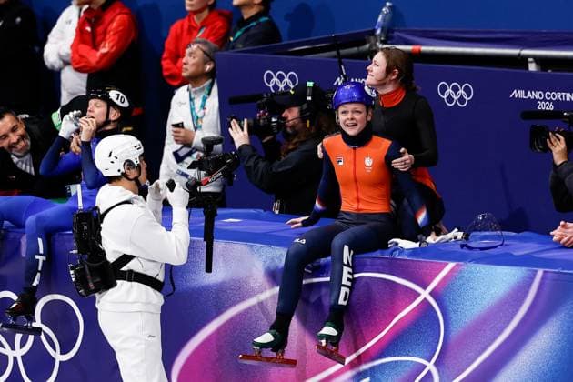 MILAN , 12-02-2026 , Milano Ice Skating Arena , Olympic Winter games, Winterspiele,Spiele, Summer games 2026 - Short Track 500m ladies - 1000m men , Picture shows Xandra Velzeboer Olympic Winter Games 2026 - Short Track 500m ladies - 1000m men  x201532504x Copyright:
