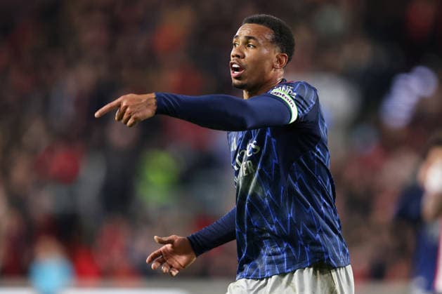 Brentford v Arsenal 12 February 2026, London - Premier League Football - Brentford v Arsenal - Gabriel of Arsenal - Photo: Charlotte Wilson Offside. London UK Copyright: xCharlottexWilsonx xOffsidexOffside