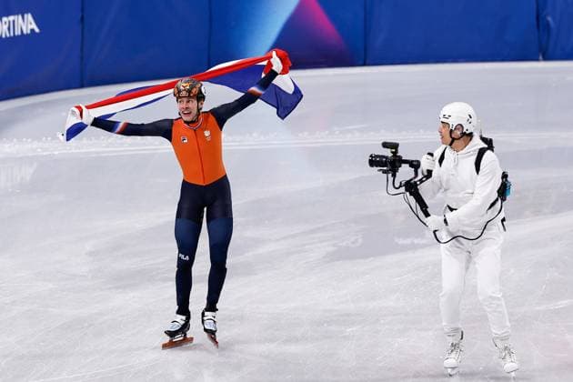 MILAN , 12-02-2026 , Milano Ice Skating Arena , Olympic Winter games, Winterspiele,Spiele, Summer games 2026 - Short Track 500m ladies - 1000m men , Picture shows Jens van t Wout Olympic Winter Games 2026 - Short Track 500m ladies - 1000m men  x201533116x Copyright: