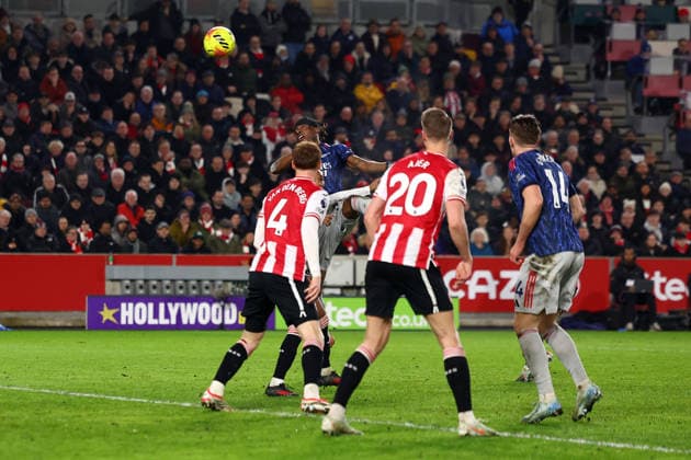 London, England, 12th February 2026. Noni Madueke of Arsenal scores to make it 1-0 during the Brentford vs Arsenal Premier League match at Gtech Community Stadium, London. Picture credit should read: Paul Terry Sportimage EDITORIAL USE ONLY. No use with unauthorised audio, video, data, fixture lists, club league logos or live services. Online in-match use limited to 120 images, no video emulation. No use in betting, games or single club league player publications. SPI_021_PT_Brentford_Arsenal SPI-4523-0021