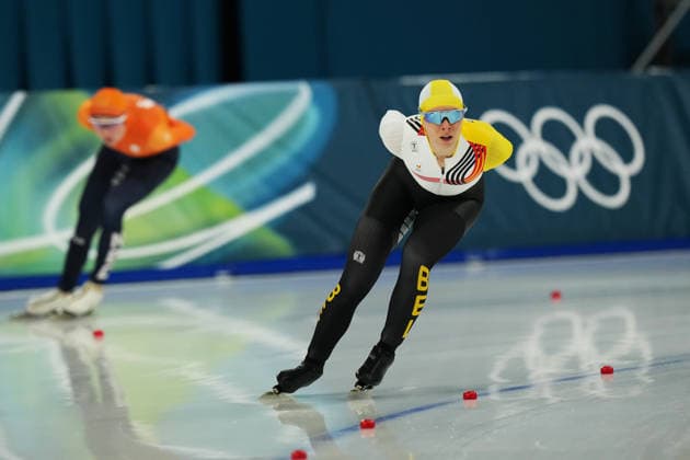 TAS Sandrine from Belgium during the women s 5,000 meters Speed skating, Eisschnelllauf race at the 2026 Winter Olympics, Milan, Italy, Thursday, Feb. 12, 2026. (Gian Mattia D Alberto LaPresse)  Copyright: xGianxMattiaxD Alberto LaPressex