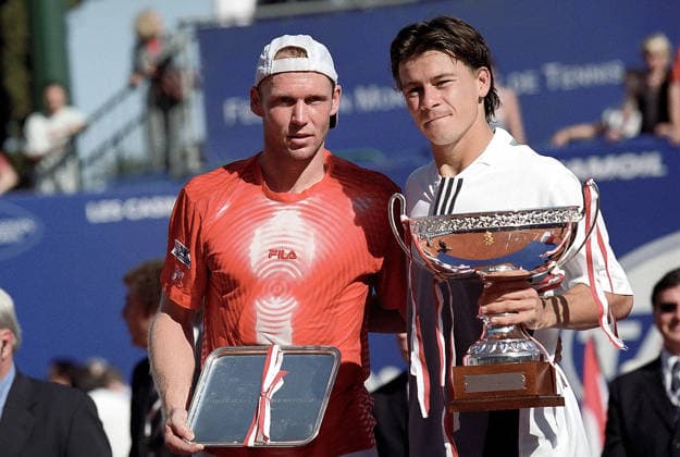 Apr 26, 2004; Monte Carlo, MONACO; GUILLERMO CORIA (ARG) and RAINER SCHUETTLER (GER) with their trophies after Coria won the Tennis Masters of Monte Carlo Finals Match 6-2, 6-1, 6-3. Monte Carlo MONACO Copyright: xFredericxInjimbertx