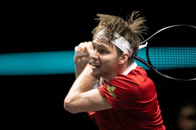 ROTTERDAM, NETHERLANDS - FEBRUARY 12: Alexander Bublik of Kazakhstan in action against Jan-Lennard Struff of Germany on Day 4 of the ABN AMRO Open at Rotterdam Ahoy on February 12, 2026 in Rotterdam, Netherlands. (Photo by Andy Astfalck) Netherlands Copyright: xAndyxAstfalckx