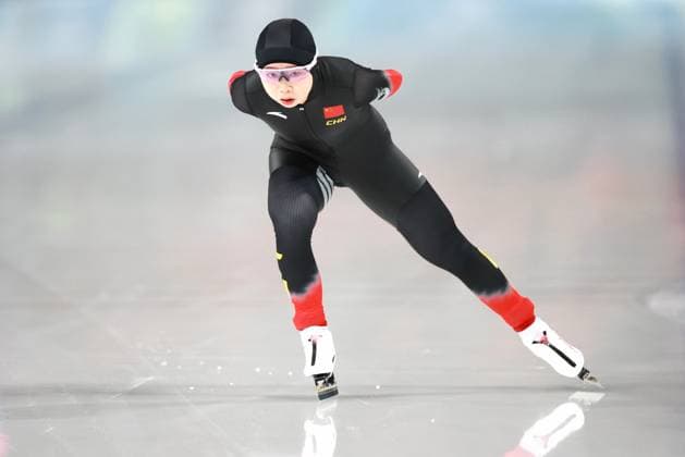 MILAN, ITALY - FEBRUARY 12: Tai Zhien of Team China competes in the Speed skating, Eisschnelllauf Women s 5000m on day six of the Milano Cortina 2026 Winter Olympics at Milano Speed Skating Stadium on February 12, 2026 in Milan, Italy.  Copyright: xCHINASPORTSx 111620960508