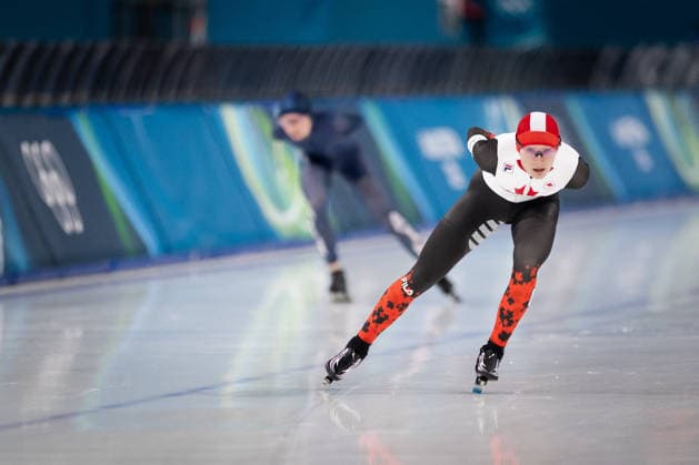 Winter Olympics - Speed skating, Eisschnelllauf Women’s 5000 AJ Individual Neutral Athletes Marina Zueva and Laura Hall of Team Canada during the Speed Skating Women s 5000m on day six of the Milano Cortina 2026 Winter Olympic Games, Olympische Spiele, Olympia, OS at Milano Speed Skating Stadium on February 12, 2026 in Milan, Italy. Photo by Alexis Jumeau ABACAPRESS.COM Milan  Copyright: xJumeauxAlexis ABACAx