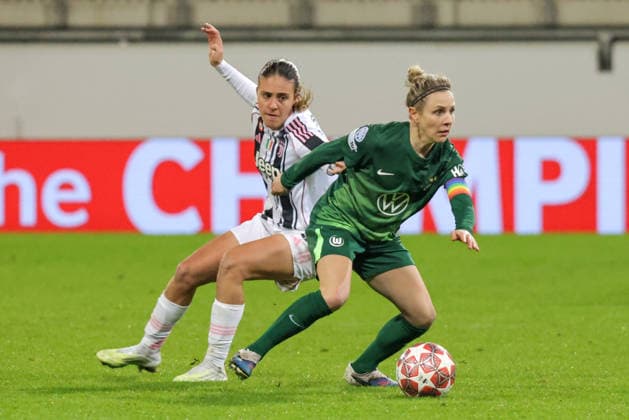 12.02.2026, xgrfx, Fussball UEFA Champions League, VfL Wolfsburg - Juventus FC Turin v.l. Svenja Huth (VfL Wolfsburg) (DFL DFB REGULATIONS PROHIBIT ANY USE OF PHOTOGRAPHS as IMAGE SEQUENCES and or QUASI-VIDEO) Wolfsburg