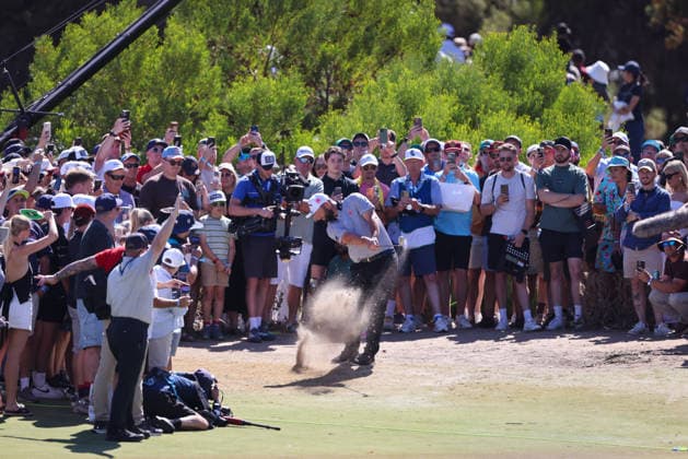 LIV GOLF ADELAIDE, John Rahm of Legion XIII on the 18th during Round 2 of the LIV Golf Adelaide at The Grange Golf Club in Adelaide, Friday, February 13, 2026. ( NO ARCHIVING, EDITORIAL USE ONLY ADELAIDE SA AUSTRALIA  Copyright: xMATTxTURNERx 20260213130895669648