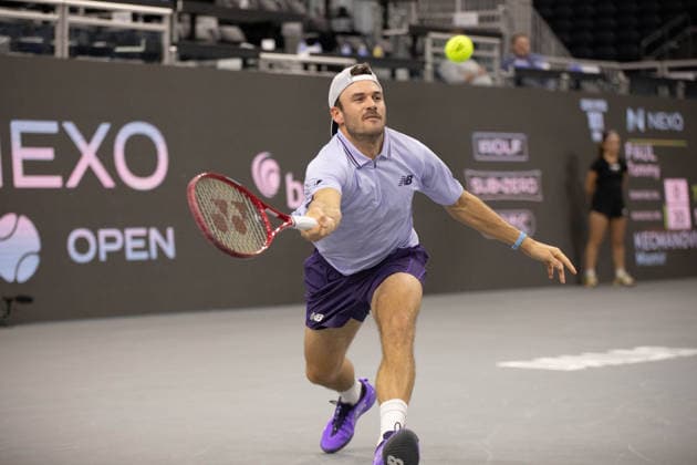 February 13, 2026, Frisco, Texas, USA: TOMMY PAUL (USA) uses a fore hand during a menÃ¢â‚¬â ¢s singles match at 2026 Nexo Dallas Open at The Ford Center at The Star in Frisco, Texas. Miomir Kecmanovic advances to the quarterfinals after defeating Tommy Paul, 5:7, 6:4, 6:4. Frisco USA - ZUMAh193 20260213_zsp_h193_014 Copyright: xDanielxMcGregor-Huyerx