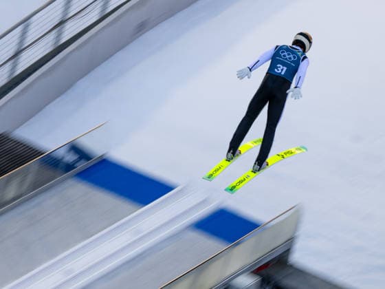 OLYMPICS - Winter Olympic Games, Olympische Spiele, Olympia, OS Milano Cortina 2026 PREDAZZO,ITALY,13.FEB.26 - OLYMPICS, NORDIC SKIING, NORDIC COMBINED, Ski jumping, Skispringen, Ski, nordisch - Winter Olympic Games Milano Cortina 2026, large hill, training. Image shows Thomas Rettenegger (AUT).  GEPAxpictures xOliverxLerch
