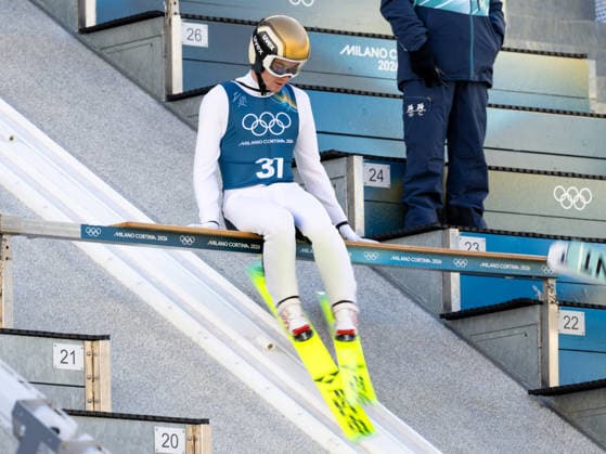 OLYMPICS - Winter Olympic Games, Olympische Spiele, Olympia, OS Milano Cortina 2026 PREDAZZO,ITALY,13.FEB.26 - OLYMPICS, NORDIC SKIING, NORDIC COMBINED, Ski jumping, Skispringen, Ski, nordisch - Winter Olympic Games Milano Cortina 2026, large hill, training. Image shows Thomas Rettenegger (AUT).  GEPAxpictures xOliverxLerch