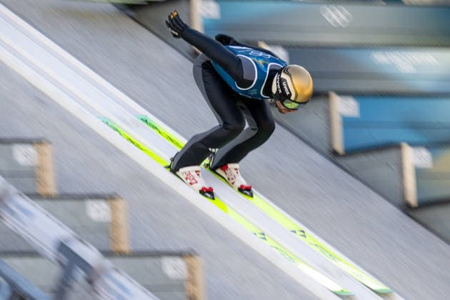 OLYMPICS - Winter Olympic Games, Olympische Spiele, Olympia, OS Milano Cortina 2026 PREDAZZO,ITALY,13.FEB.26 - OLYMPICS, NORDIC SKIING, NORDIC COMBINED, Ski jumping, Skispringen, Ski, nordisch - Winter Olympic Games Milano Cortina 2026, large hill, training. Image shows Johannes Rydzek (GER).  GEPAxpictures xOliverxLerch