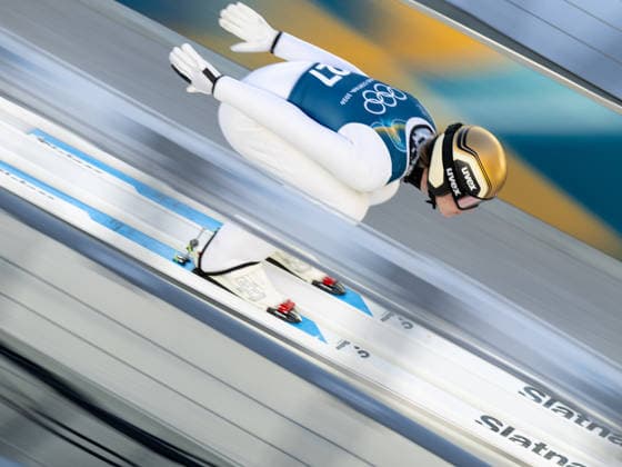 OLYMPICS - Winter Olympic Games, Olympische Spiele, Olympia, OS Milano Cortina 2026 PREDAZZO,ITALY,13.FEB.26 - OLYMPICS, NORDIC SKIING, NORDIC COMBINED, Ski jumping, Skispringen, Ski, nordisch - Winter Olympic Games Milano Cortina 2026, large hill, training. Image shows Andreas Skoglund (NOR).  GEPAxpictures xOliverxLerch