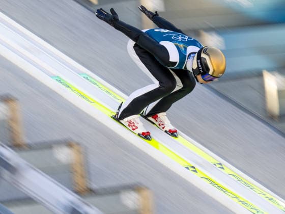OLYMPICS - Winter Olympic Games, Olympische Spiele, Olympia, OS Milano Cortina 2026 PREDAZZO,ITALY,13.FEB.26 - OLYMPICS, NORDIC SKIING, NORDIC COMBINED, Ski jumping, Skispringen, Ski, nordisch - Winter Olympic Games Milano Cortina 2026, large hill, training. Image shows Eero Hirvonen (FIN).  GEPAxpictures xOliverxLerch