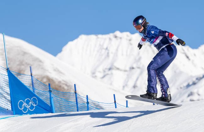 OLYMPICS - Winter Olympic Games, Olympische Spiele, Olympia, OS Milano Cortina 2026 LIVIGNO,ITALY,13.FEB.26 - OLYMPICS, SNOWBOARD - Winter Olympic Games Milano Cortina 2026, Snowboard Cross, women, qualification. Image shows Stacy Gaskill (USA).  GEPAxpictures xHaraldxSteiner