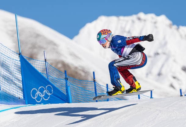 OLYMPICS - Winter Olympic Games, Olympische Spiele, Olympia, OS Milano Cortina 2026 LIVIGNO,ITALY,13.FEB.26 - OLYMPICS, SNOWBOARD - Winter Olympic Games Milano Cortina 2026, Snowboard Cross, women, qualification. Image shows Eva Adamczykova (CZE).  GEPAxpictures xHaraldxSteiner