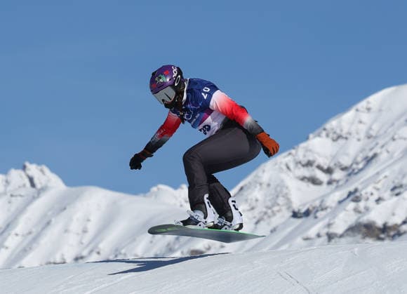 Milano Cortina 2026 - XXV Olympic Winter games, Winterspiele,Spiele, Summer games Livigno - Italy Womans s Snowboard Cross - Qualification Image Show: ONGQINGLAMU CHN  Copyright: xSergioxBisi IPAxSportx xipa-agency.netx xx IPA_71425198 IPA_Agency_IPA71425198