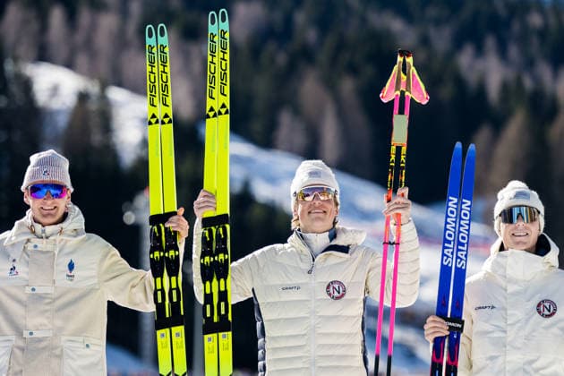 260213 Mathis Desloges of France, Johannes Hosflot Klaebo of Norway and Einar Hedegart of Norway celebrate on the podium after the men s 10km free technique individual start cross-country skiing race during day 7 of the 2026 Winter Olympics on February 13, 2026 in Val di Fiemme. Photo: Maxim Thore BILDBYRAN kod MT MT0976 skidor cross-country skiing langrenn Olympic Games, Olympische Spiele, Olympia, OS olympics winter olympics os ol olympiska spel vinter-os olympiske leker milano cortina 2026 milan cortina 2026 milano cortina 2026 olympic games milano cortina 2026 winter olympic games milano cortina-os milano cortina-ol vinter-ol 7 bbeng intervallstart norge frankrike jubel *** 260213 Mathis Desloges of France, Johannes Hosflot Klaebo of Norway and Einar Hedegart of Norway celebrate on the podium after the men s 10km free technique individual start cross country skiing race during day 7 of the 2026 Winter Olympics on February 13, 2026 in Val di Fiemme Photo Maxim Thore BILDBYRAN kod MT MT0976 skidor cross country skiing langrenn olympic games olympics winter olympics os ol olympiska spel vinter os olympiske leker milano cortina 2026 milan cortina 2026 milano cortina 2026 olympic games milano cortina 2026 winter olympic games milano cortina os milano cortina ol vinter ol 7 bbeng intervallstart norge france jubel  Copyright: MAXIMxTHORE BB260213MT096