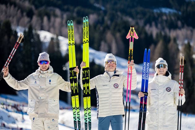 260213 Mathis Desloges of France, Johannes Hosflot Klaebo of Norway and Einar Hedegart of Norway celebrate on the podium after the men s 10km free technique individual start cross-country skiing race during day 7 of the 2026 Winter Olympics on February 13, 2026 in Val di Fiemme. Photo: Maxim Thore BILDBYRAN kod MT MT0976 skidor cross-country skiing langrenn Olympic Games, Olympische Spiele, Olympia, OS olympics winter olympics os ol olympiska spel vinter-os olympiske leker milano cortina 2026 milan cortina 2026 milano cortina 2026 olympic games milano cortina 2026 winter olympic games milano cortina-os milano cortina-ol vinter-ol 7 bbeng intervallstart norge frankrike jubel *** 260213 Mathis Desloges of France, Johannes Hosflot Klaebo of Norway and Einar Hedegart of Norway celebrate on the podium after the men s 10km free technique individual start cross country skiing race during day 7 of the 2026 Winter Olympics on February 13, 2026 in Val di Fiemme Photo Maxim Thore BILDBYRAN kod MT MT0976 skidor cross country skiing langrenn olympic games olympics winter olympics os ol olympiska spel vinter os olympiske leker milano cortina 2026 milan cortina 2026 milano cortina 2026 olympic games milano cortina 2026 winter olympic games milano cortina os milano cortina ol vinter ol 7 bbeng intervallstart norge france jubel  Copyright: MAXIMxTHORE BB260213MT097