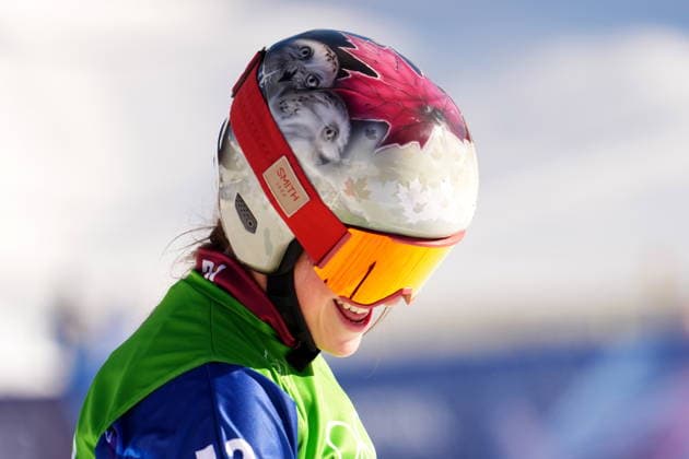 February 13, 2026, Livigno, Italy: Canada s Audrey McManiman reacts in the finish zone after being eliminated in her heat during the women s snowboard cross at the Milano Cortina 2026 Winter Olympic Games, Olympische Spiele, Olympia, OS in Livigno, Italy, Friday, Feb. 13, 2026. Canada News - February 13, 2026  - ZUMAc35_ 20260213_zaf_c35_002 Copyright: xSeanxKilpatrickx
