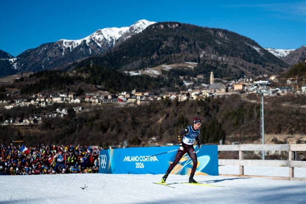 NOTZ Florian (Deutschland) vor Bergpanorama Ortsblick Tesero, ITA, Olympische Spiele Milano Cortina 2026, Olympia, Langlauf 10 km Freistil, Individual Start Herren, 13.02.2026 ITA, Olympische Spiele Milano Cortina 2026, Olympia, Langlauf 10 km Freistil, Individual Start Herren, 13.02.2026 Tesero *** NOTZ Florian Germany in front of mountain panorama view of Tesero, ITA, Olympic Games Milano Cortina 2026, Olympia, cross-country skiing 10 km freestyle, individual start men, 13 02 2026 ITA, Olympic Games Milano Cortina 2026, Olympia, cross-country skiing 10 km freestyle, individual start men, 13 02 2026 Tesero Copyright: xEibner-Pressefoto Memmlerx EP_MMR