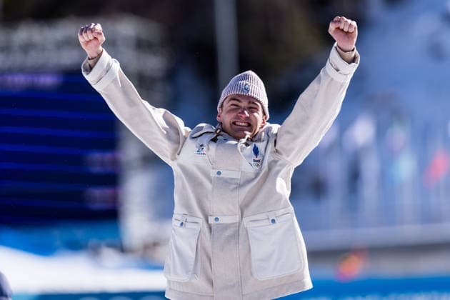 TESERO, ITALY - FEBRUARY 13: Silver medalist Mathis Desloges (France) during the medal ceremony of the Cross-Country Skiing Men s 10km Interval Start Free at the Milano Cortina 2026 Olympics at Tesero Cross-Country Skiing Stadium on day 7 of the Milano Cortina 2026 Olympics on February 13, 2026 in Cortina, Italy. Editorial use only. Italy Copyright: xSteffiexWunderlx