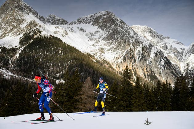 260213 Kresimir Crnkovic of Croatia and Sebastian Samuelsson of Sweden competes in men s biathlon 10 km sprint during day 7 of the 2026 Winter Olympics on February 13, 2026 in Anterselva. Photo: Jon Olav Nesvold BILDBYRAN COP 217 MB1325 skidskytte biathlon skiskyting Olympic Games, Olympische Spiele, Olympia, OS olympics winter olympics os ol olympiska spel vinter-os olympiske leker milano cortina 2026 milan cortina 2026 milano cortina 2026 olympic games milano cortina 2026 winter olympic games milano cortina-os milano cortina-ol vinter-ol 7 bbeng sprint Sweden sverige *** 260213 Kresimir Crnkovic of Croatia and Sebastian Samuelsson of Sweden competes in men s biathlon 10 km sprint during day 7 of the 2026 Winter Olympics on February 13, 2026 in Anterselva Photo Jon Olav Nesvold BILDBYRAN COP 217 MB1325 biathlon biathlon olympic games olympics olympics winter olympics os ol olympiska spel vinter os olympiske leker milano cortina 2026 milan cortina 2026 milano cortina 2026 olympic games milano cortina 2026 winter olympic games milano cortina os milano cortina ol vinter ol 7 bbeng sprint Sweden sverige  Copyright: JONxOLAVxNESVOLD BB260213JE025