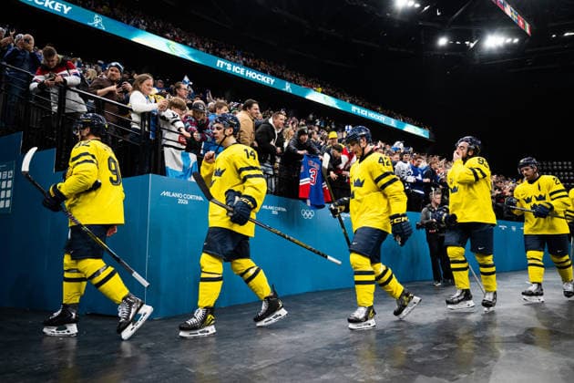 260213 Gabriel Landeskog, Joel Eriksson Ek, goaltender Filip Gustavsson and Mika Zibanejad of Sweden look dejected after the men s Ice hockey, Eishockey game between Finland and Sweden during day 7 of the 2026 Winter Olympics on February 13, 2026 in Milan. Photo: Emma Wallskog BILDBYRAN kod EW EW0633 ishockey ice hockey Olympic Games, Olympische Spiele, Olympia, OS olympics winter olympics os ol olympiska spel vinter-os olympiske leker milano cortina 2026 milan cortina 2026 milano cortina 2026 olympic games milano cortina 2026 winter olympic games milano cortina-os milano cortina-ol vinter-ol 7 bbeng sverige sweden finland depp *** 260213 Gabriel Landeskog, Joel Eriksson Ek, goaltender Filip Gustavsson and Mika Zibanejad of Sweden look dejected after the men s ice hockey game between Finland and Sweden during day 7 of the 2026 Winter Olympics on February 13, 2026 in Milan Photo Emma Wallskog BILDBYRAN code EW EW0633 ice hockey ice hockey olympic games olympics winter olympics os ol olympiska spel vinter os olympiske leker milano cortina 2026 milan cortina 2026 milano cortina 2026 olympic games milano cortina 2026 winter olympic games milano cortina os milano cortina ol vinter ol 7 bbeng sverige sweden finland depp  Copyright: EMMAxWALLSKOG BB260213EW070